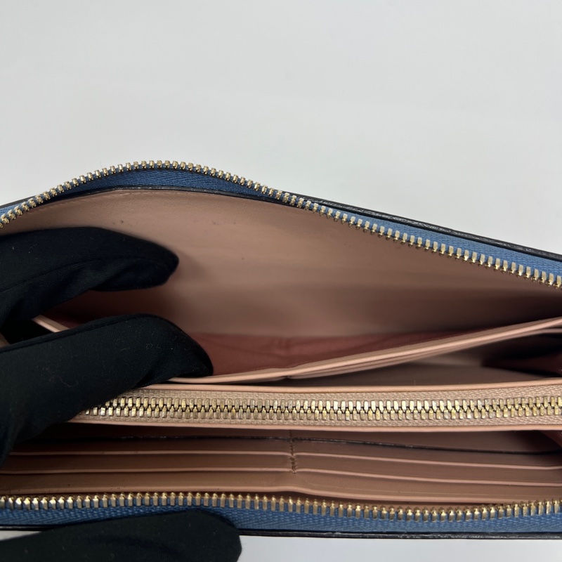 Bally藍色長夾 vintage 二手 中古-23