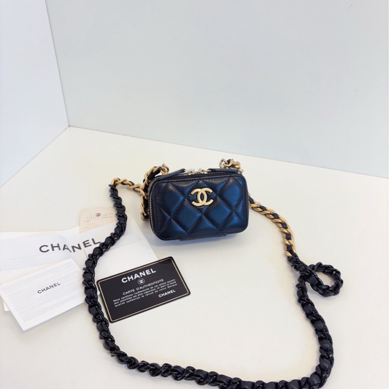 【99新🆕】Chanel 22s 黑金相機📷鴛鴦粗鏈條 迷你小盒子鏈條包 斜挎包-0