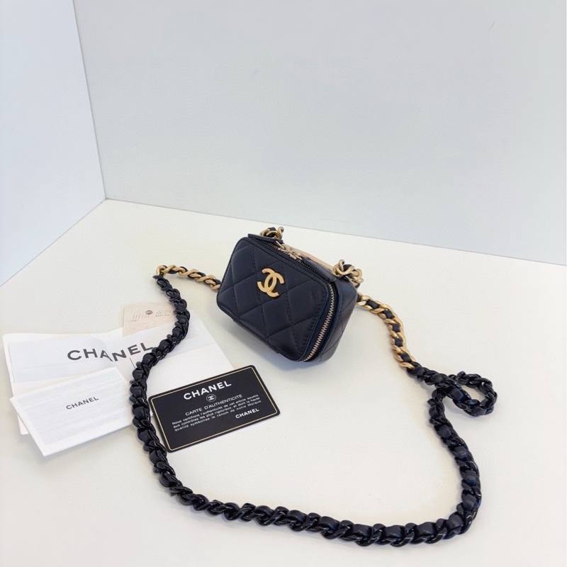 【99新🆕】Chanel 22s 黑金相機📷鴛鴦粗鏈條 迷你小盒子鏈條包 斜挎包-2