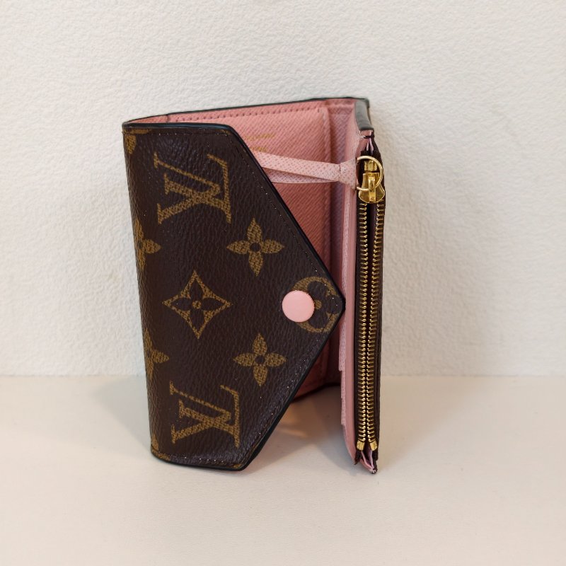 lv路易威登 粉色豆豆短款錢包-7