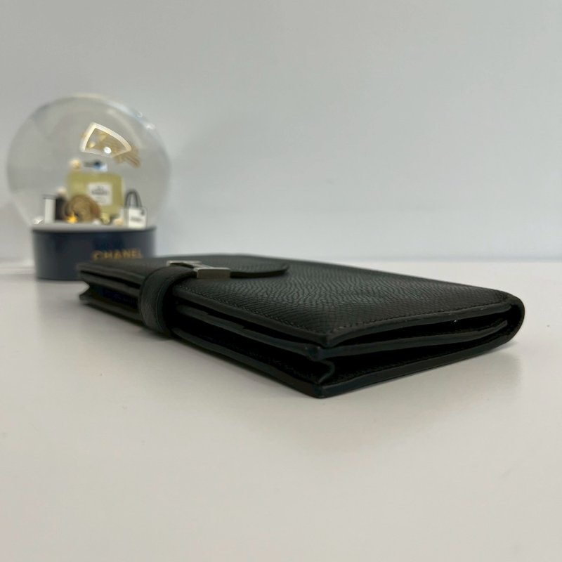 Hermes Bearn 黑銀 長夾-3