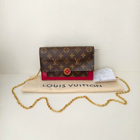 lv路易威登/Louis Vuitton 老花woc 晶片款 金色鍊條 19x12x4.5cm
