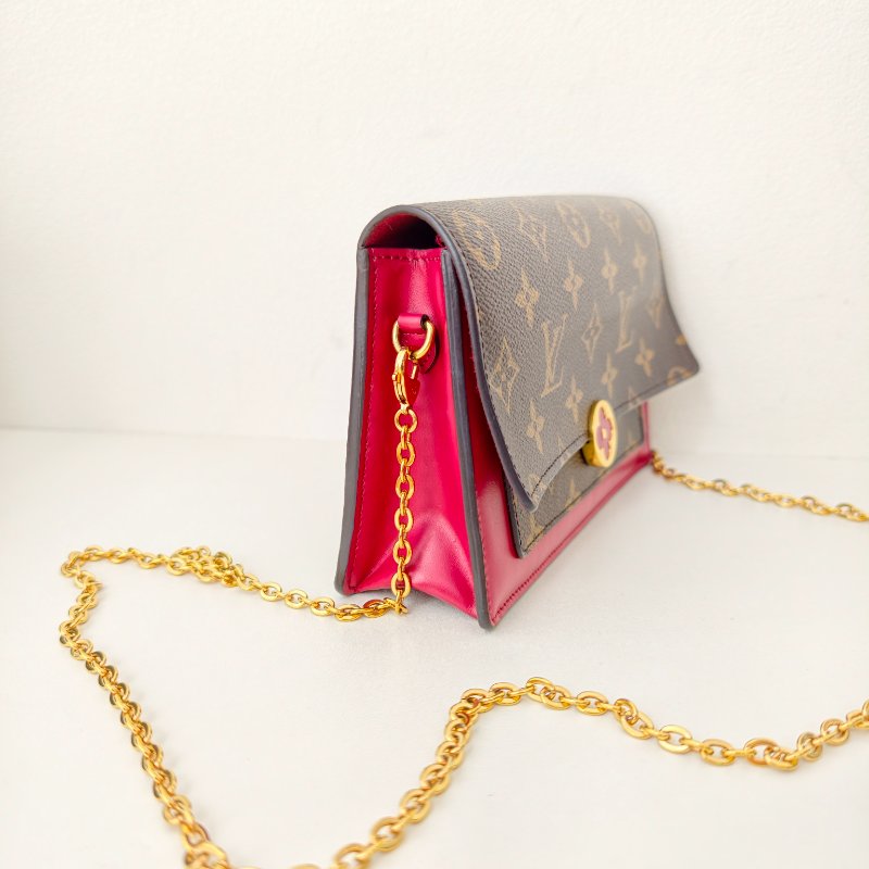 lv路易威登/Louis Vuitton 老花woc 晶片款 金色鍊條 19x12x4.5cm-2