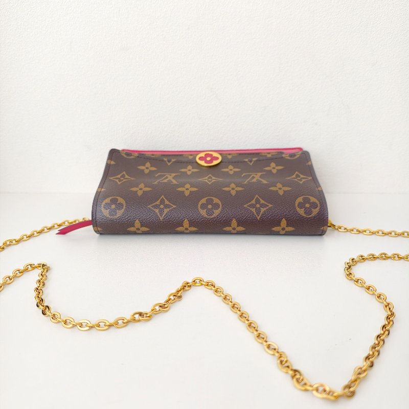 lv路易威登/Louis Vuitton 老花woc 晶片款 金色鍊條 19x12x4.5cm-3