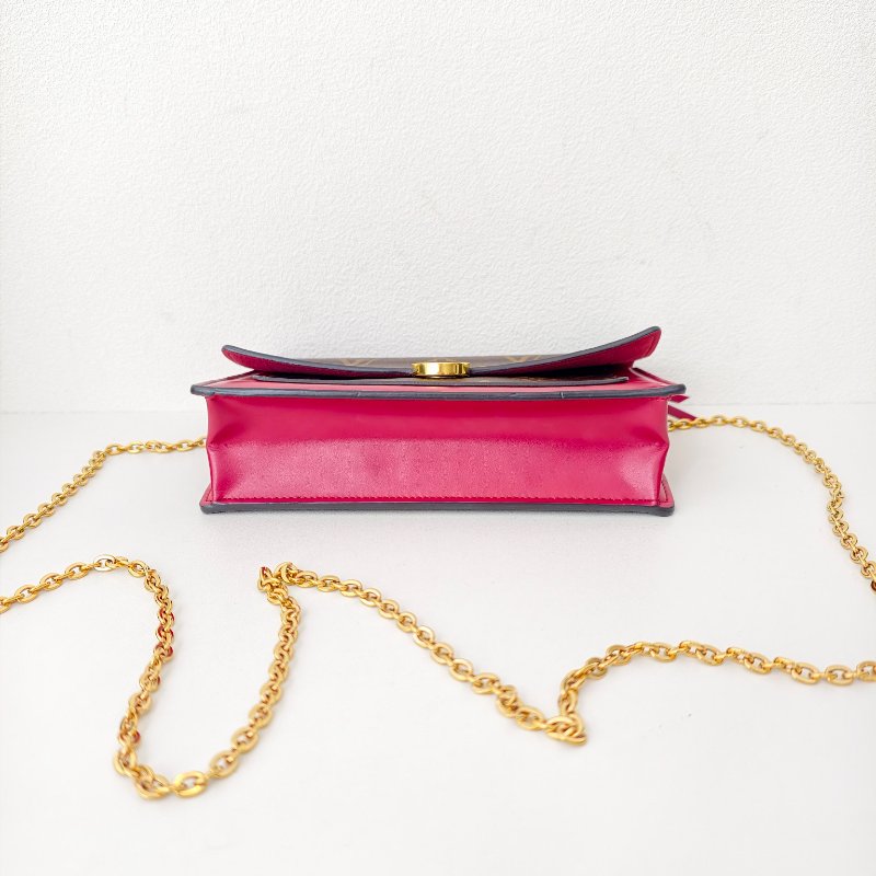 lv路易威登/Louis Vuitton 老花woc 晶片款 金色鍊條 19x12x4.5cm-5