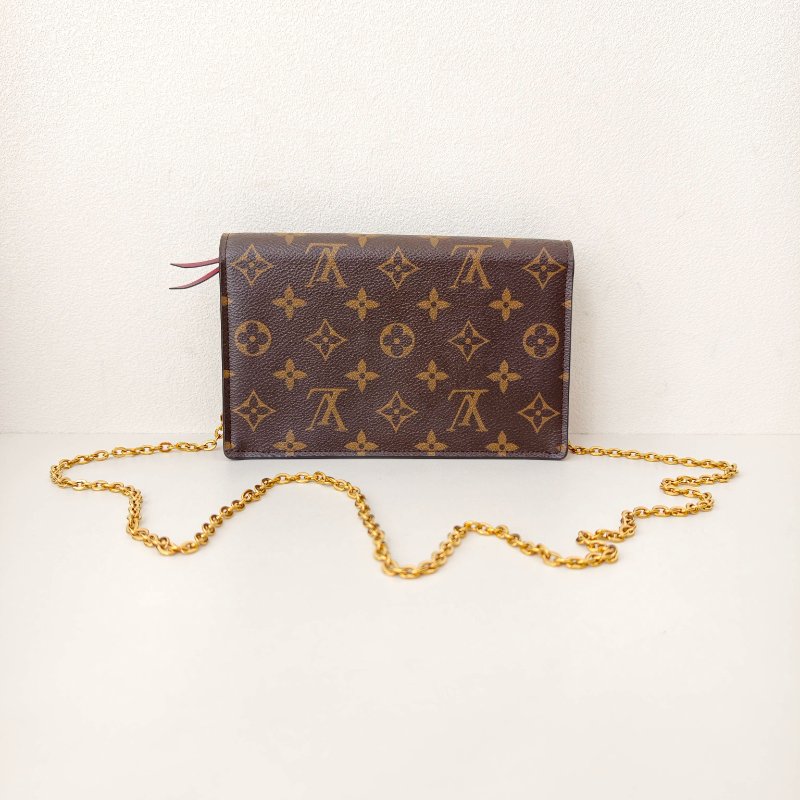 lv路易威登/Louis Vuitton 老花woc 晶片款 金色鍊條 19x12x4.5cm-6