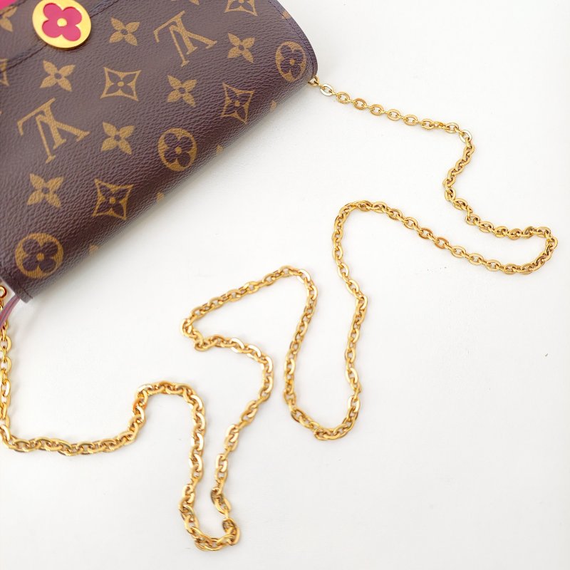 lv路易威登/Louis Vuitton 老花woc 晶片款 金色鍊條 19x12x4.5cm-8