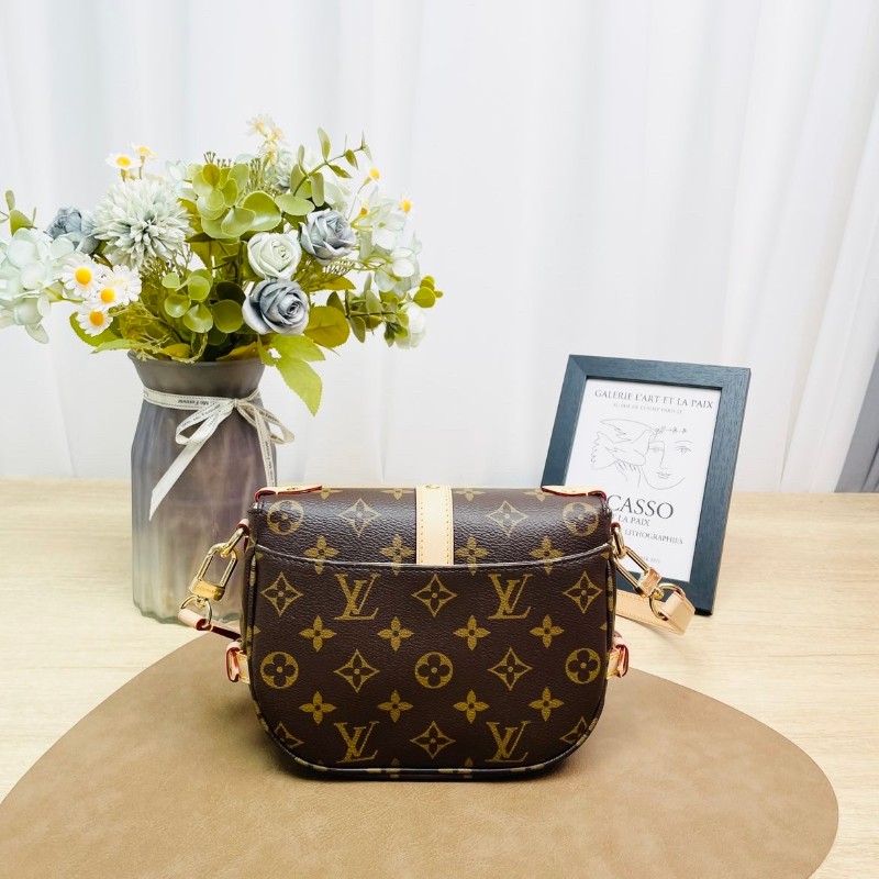 LV/路易威登   Saumur BB雙子星 經典老花金色五金，可拆卸 肩帶 單肩斜挎包  芯片款-1