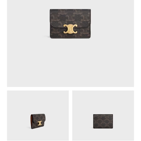 全新送禮首選😍Celine TRIOMPHE標誌印花翻蓋卡包