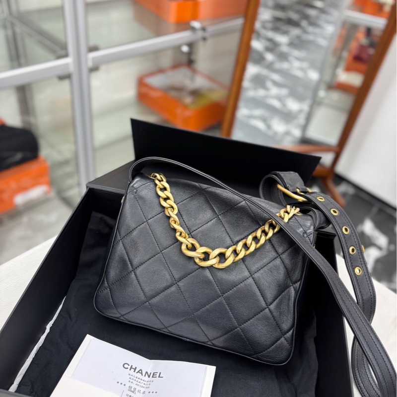 【98🆕】Chanel 21K芯片黑金牛皮 方胖嬉皮包 單肩包-3