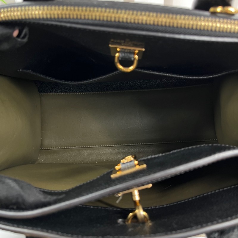 LV路易威登 City Steamer系列黑拼軍綠色牛皮手提單肩斜挎包 容量超級大 外出日常都適合-13