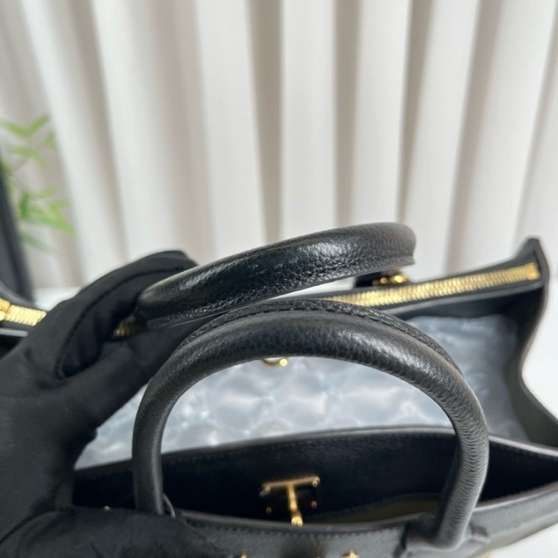 LV路易威登 City Steamer系列黑拼軍綠色牛皮手提單肩斜挎包 容量超級大 外出日常都適合-15