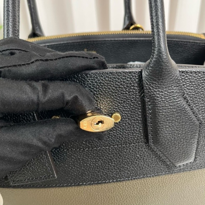 LV路易威登 City Steamer系列黑拼軍綠色牛皮手提單肩斜挎包 容量超級大 外出日常都適合-16