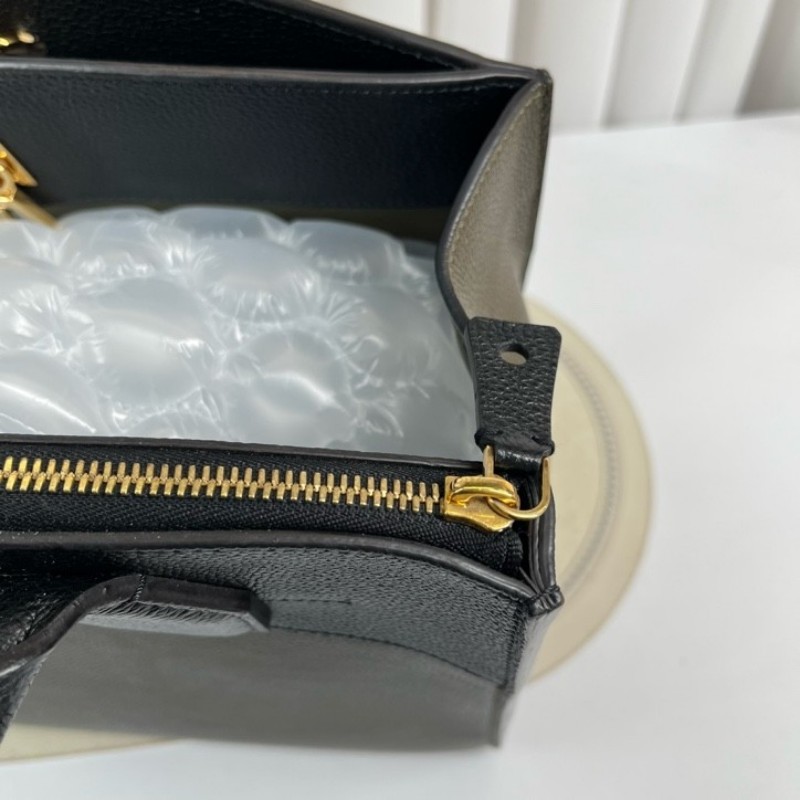 LV路易威登 City Steamer系列黑拼軍綠色牛皮手提單肩斜挎包 容量超級大 外出日常都適合-21