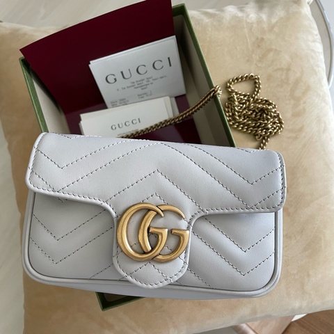 Gucci marmont 淺灰色迷你袋