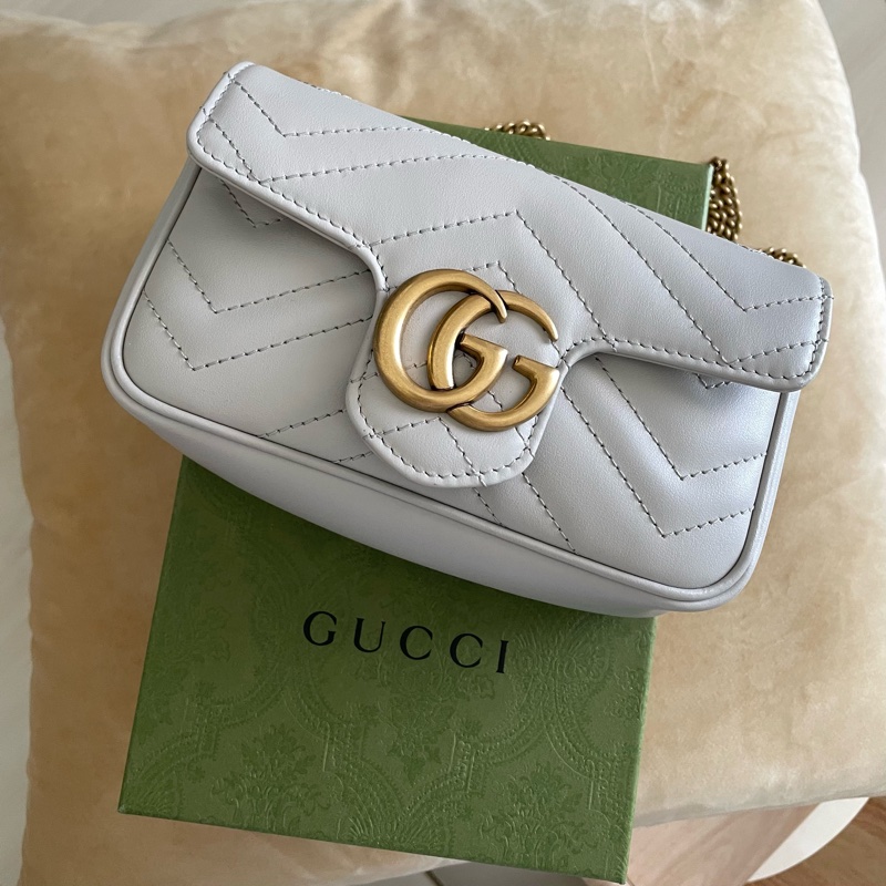 Gucci marmont 淺灰色迷你袋-2