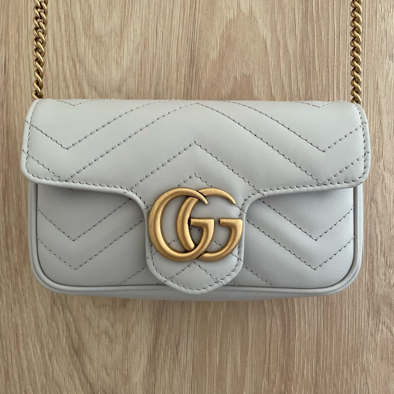 Gucci marmont 淺灰色迷你袋-5