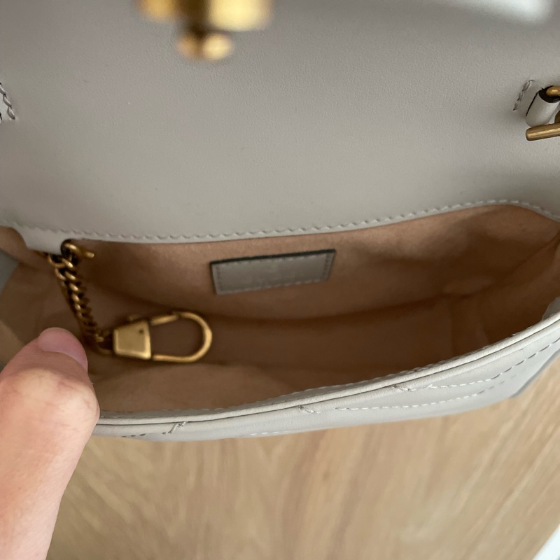 Gucci marmont 淺灰色迷你袋-8