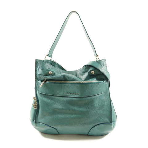 CELINE 牛皮皮革Shoulder Bag銀扣手挽肩背兩用袋