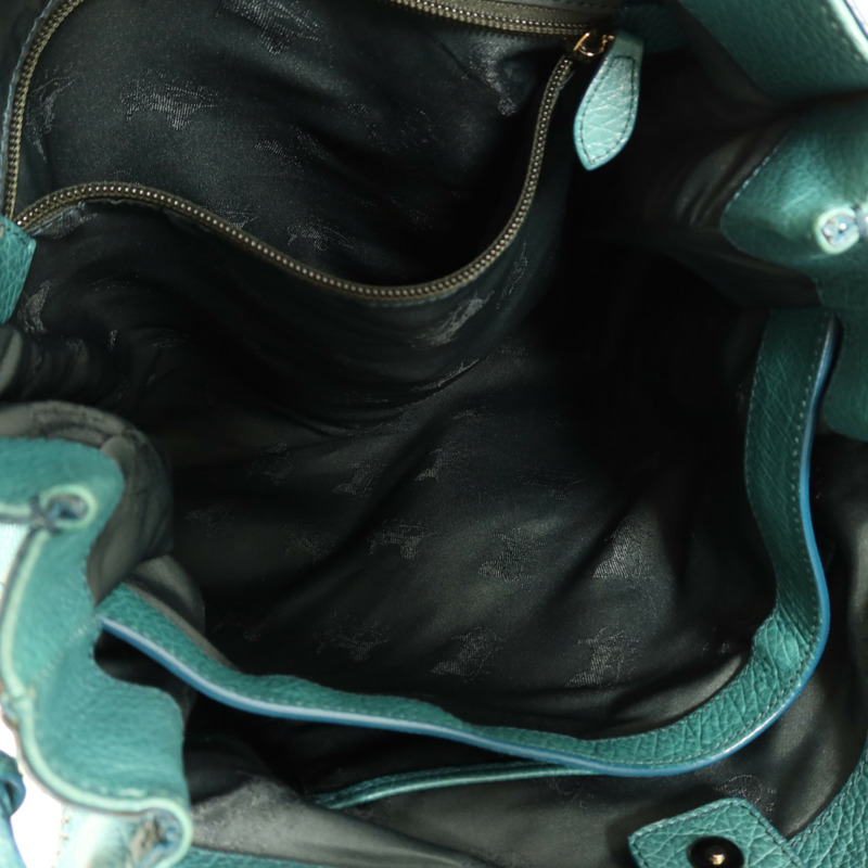 CELINE 牛皮皮革Shoulder Bag銀扣手挽肩背兩用袋-7