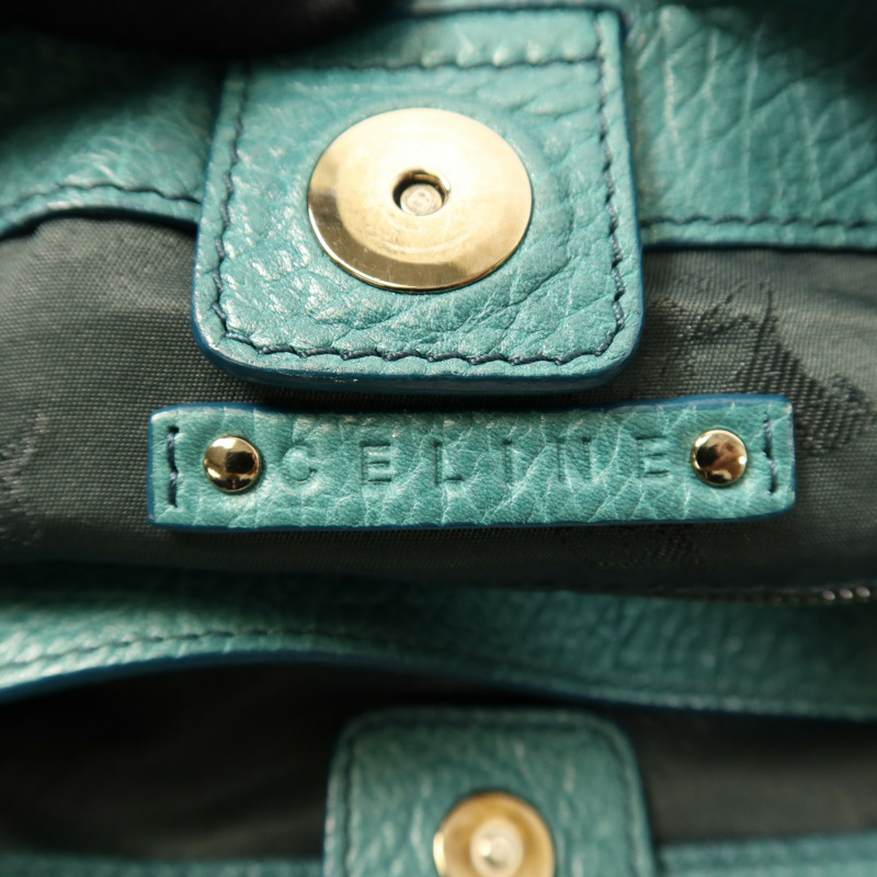 CELINE 牛皮皮革Shoulder Bag銀扣手挽肩背兩用袋-8