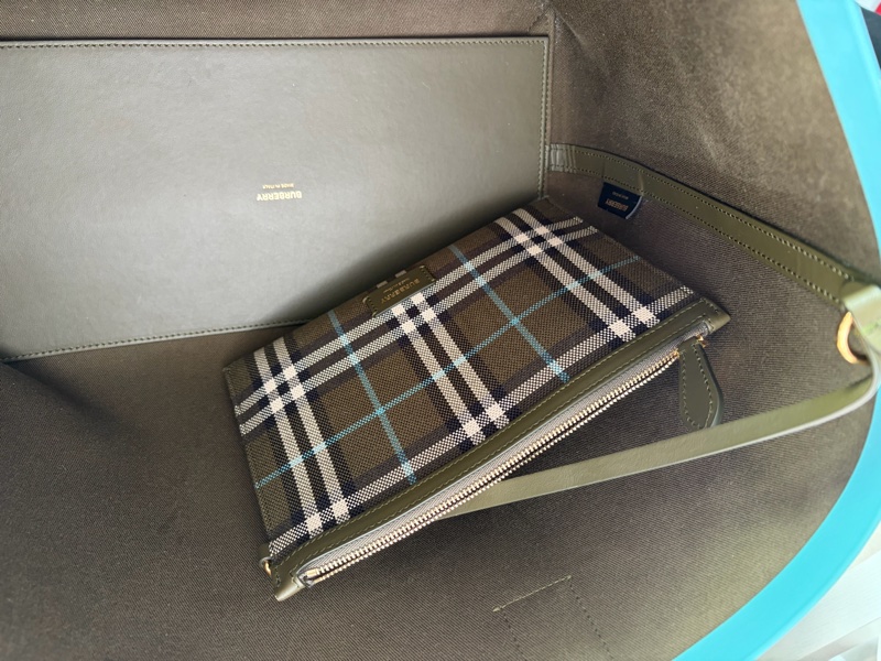 Burberry tote bag 深綠色格紋托特包 大 （可筆電包/上班通勤包/上學包/媽媽包）-15
