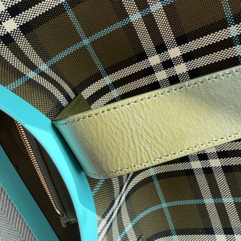 Burberry tote bag 深綠色格紋托特包 大 （可筆電包/上班通勤包/上學包/媽媽包）-17