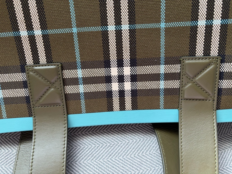 Burberry tote bag 深綠色格紋托特包 大 （可筆電包/上班通勤包/上學包/媽媽包）-19