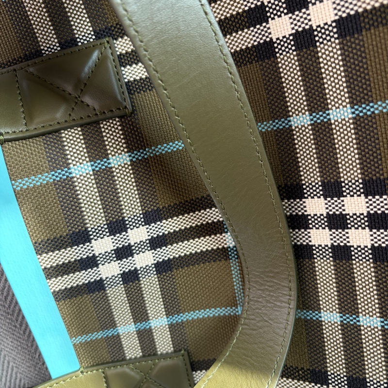 Burberry tote bag 深綠色格紋托特包 大 （可筆電包/上班通勤包/上學包/媽媽包）-20