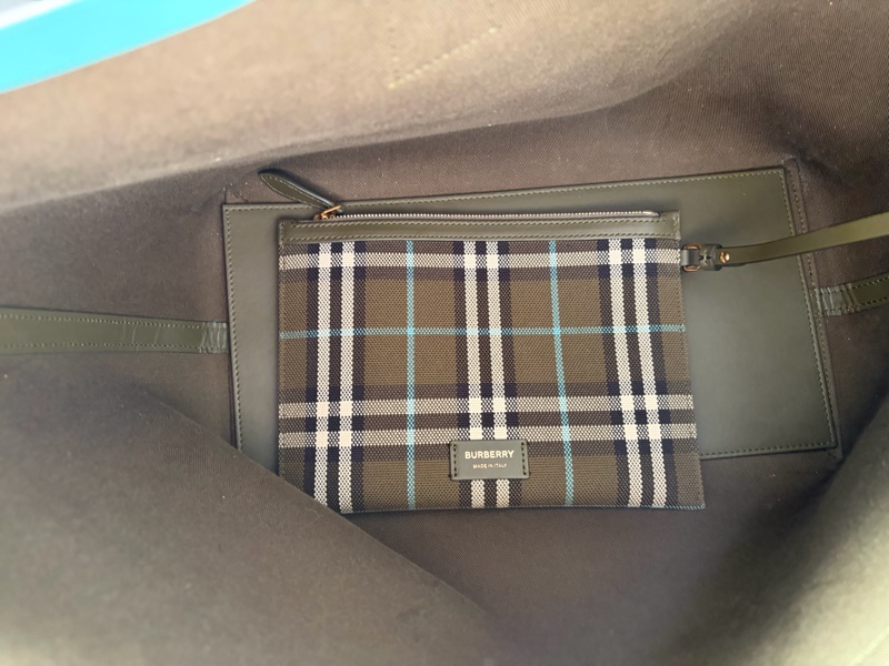 Burberry tote bag 深綠色格紋托特包 大 （可筆電包/上班通勤包/上學包/媽媽包）-30