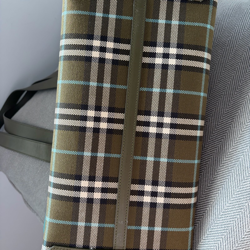 Burberry tote bag 深綠色格紋托特包 大 （可筆電包/上班通勤包/上學包/媽媽包）-48