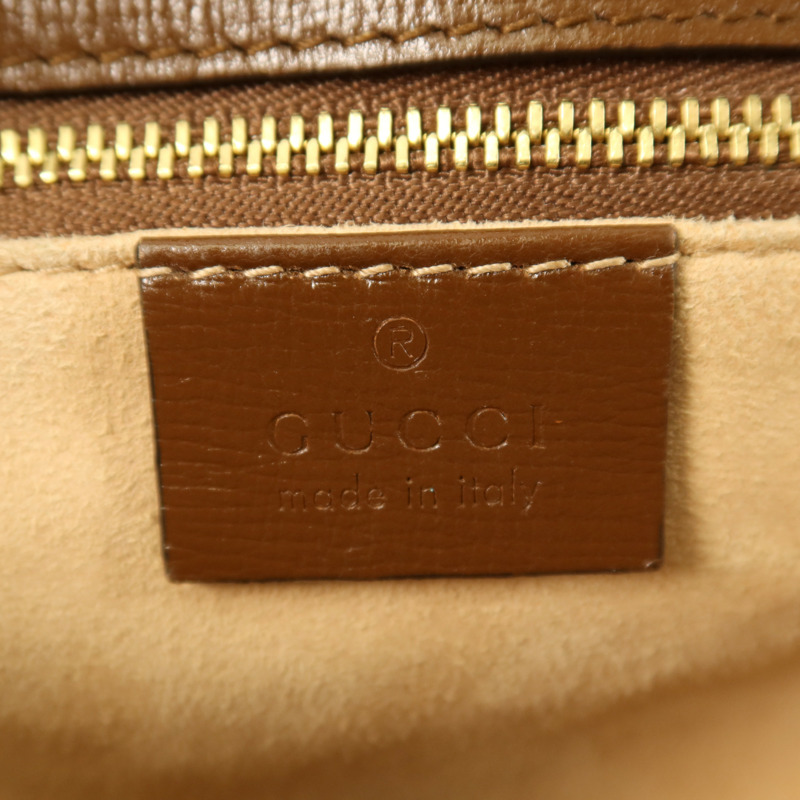 GUCCI 塗層帆布Horsebit 1955 Medium金扣肩背袋-10