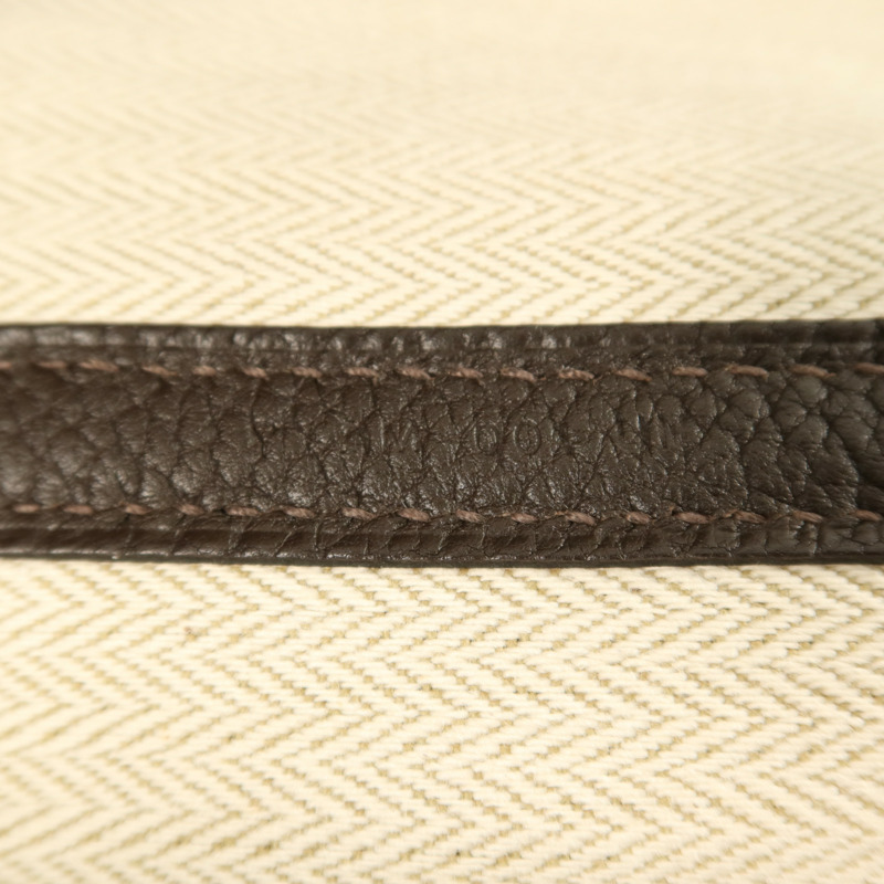 HERMES Negonda皮革Garden Party PM銀扣手挽袋 Chocolat-8