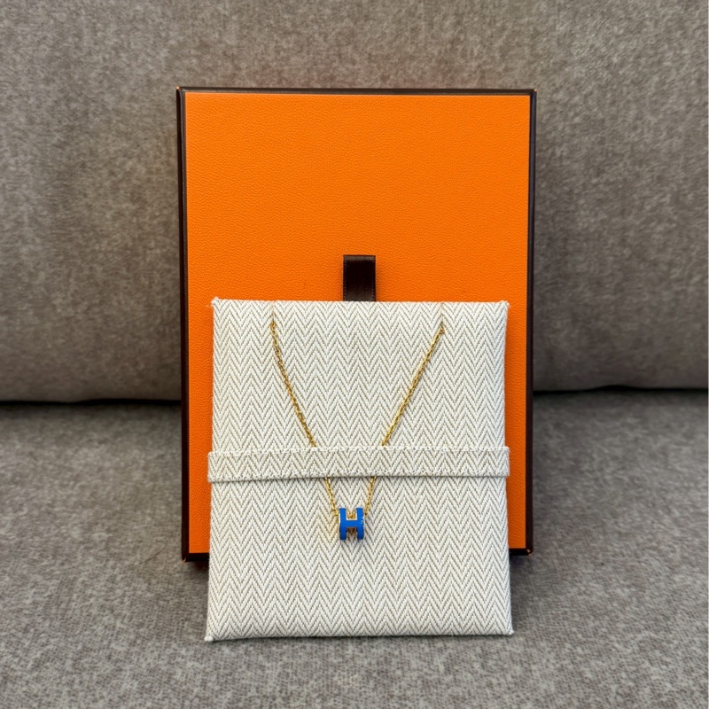 愛馬仕pop H藍項鍊-0