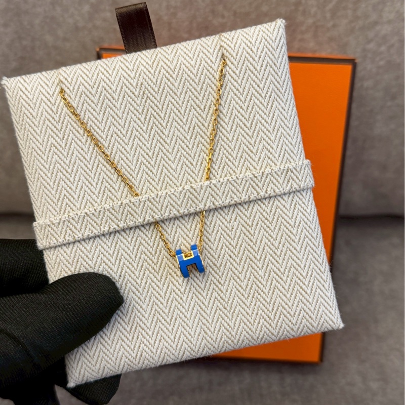 愛馬仕pop H藍項鍊-4