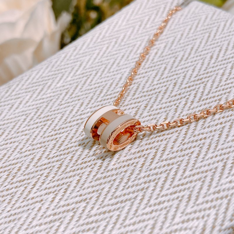 TW4744 Hermes 愛馬仕 迷你Pop H 奶茶色拼白色 頸鏈Mini Pop H Earrings Marron Glacé / Blanc x RGHW-2