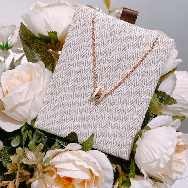 TW4744 Hermes 愛馬仕 迷你Pop H 奶茶色拼白色 頸鏈Mini Pop H Earrings Marron Glacé / Blanc x RGHW-5