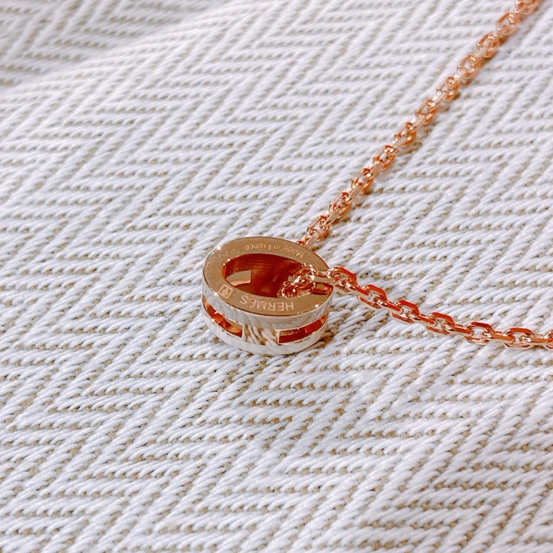 TW4744 Hermes 愛馬仕 迷你Pop H 奶茶色拼白色 頸鏈Mini Pop H Earrings Marron Glacé / Blanc x RGHW-10