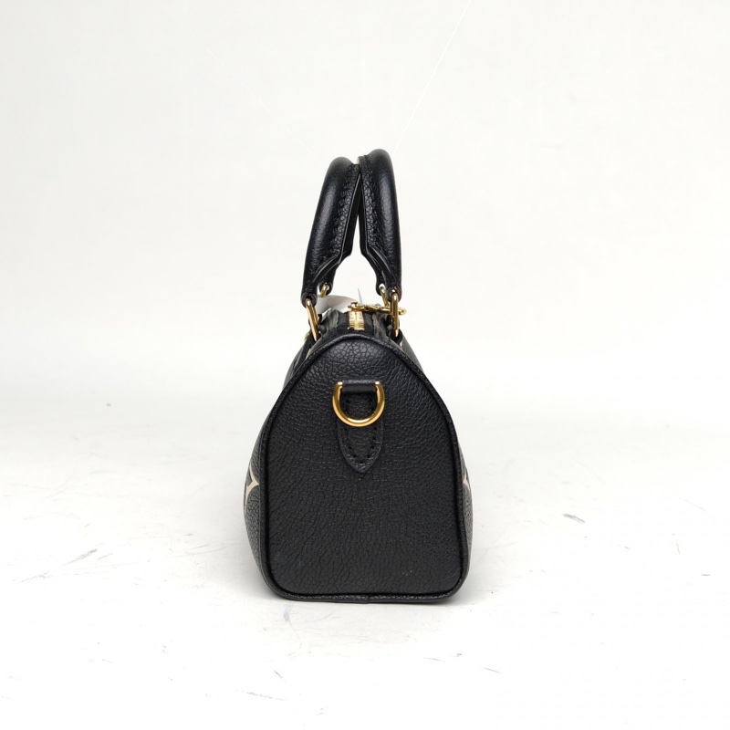 LOUIS VUITTON SpeedyNano16黑色牛皮晶片大Logo印花肩背包-1