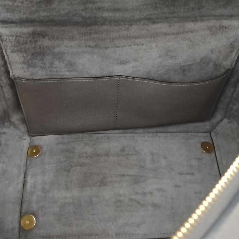 CELINE Belt鯰魚包Mini28灰色牛皮金扣肩背包-4