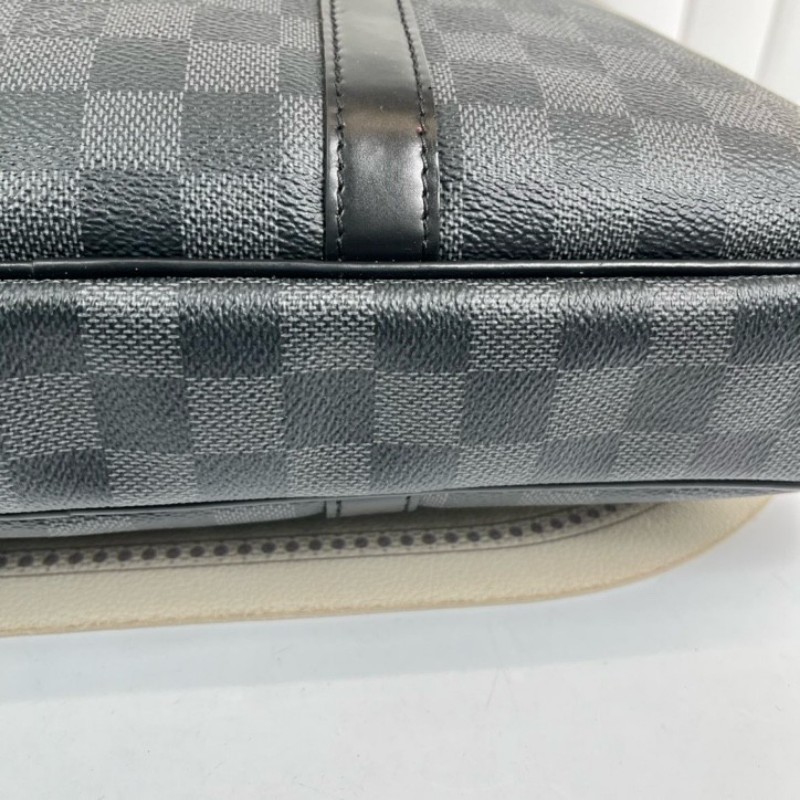 LV路易威登 男士黑棋盤格公文包 可裝筆記本電腦 出差通勤適用-9