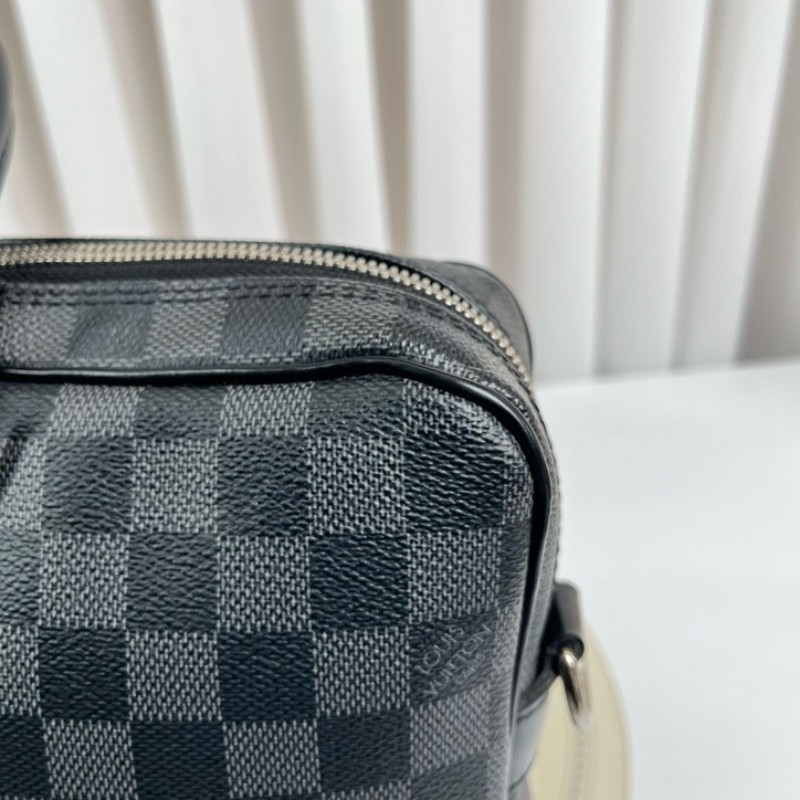 LV路易威登 男士黑棋盤格公文包 可裝筆記本電腦 出差通勤適用-12