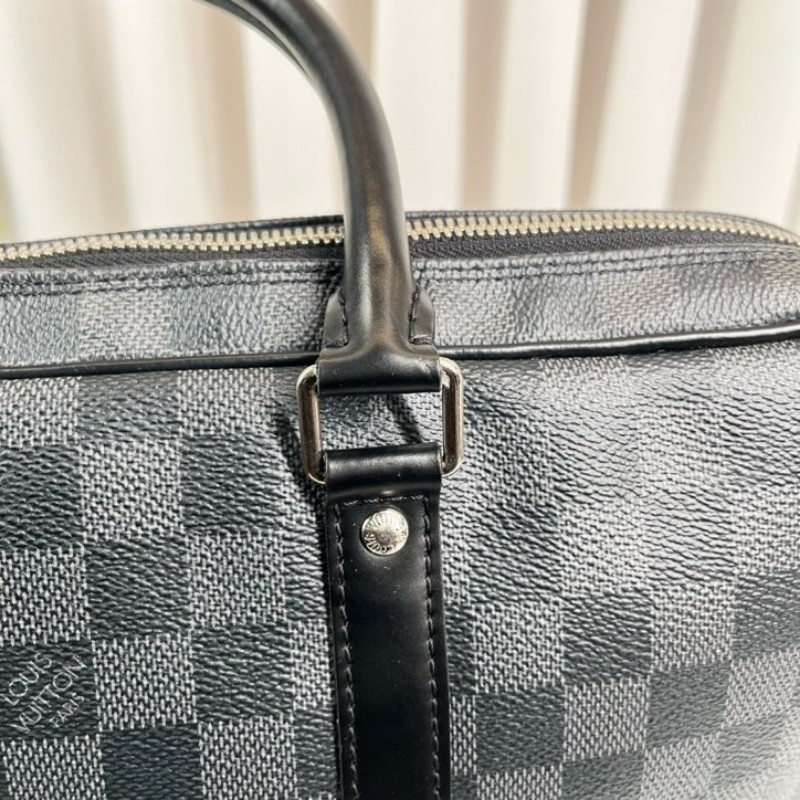 LV路易威登 男士黑棋盤格公文包 可裝筆記本電腦 出差通勤適用-25