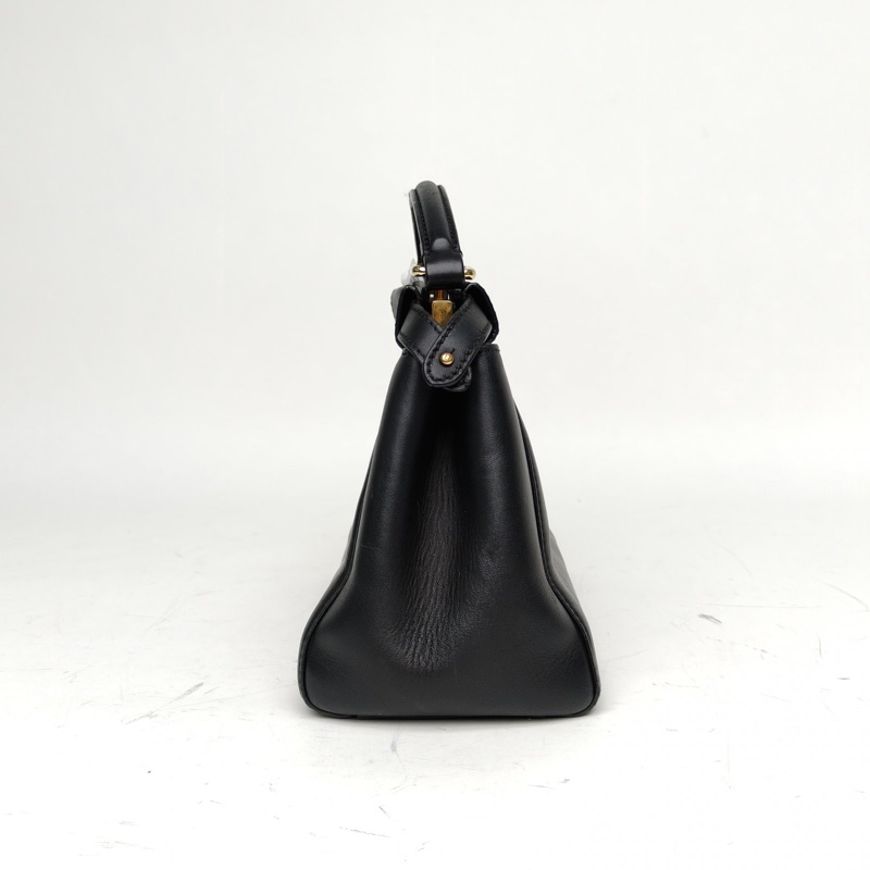 FENDI PEEKABOOMini23cm黑色牛皮金扣肩背包-1