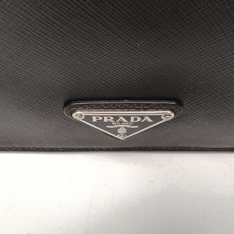 PRADA 黑色牛皮手提公事包-4