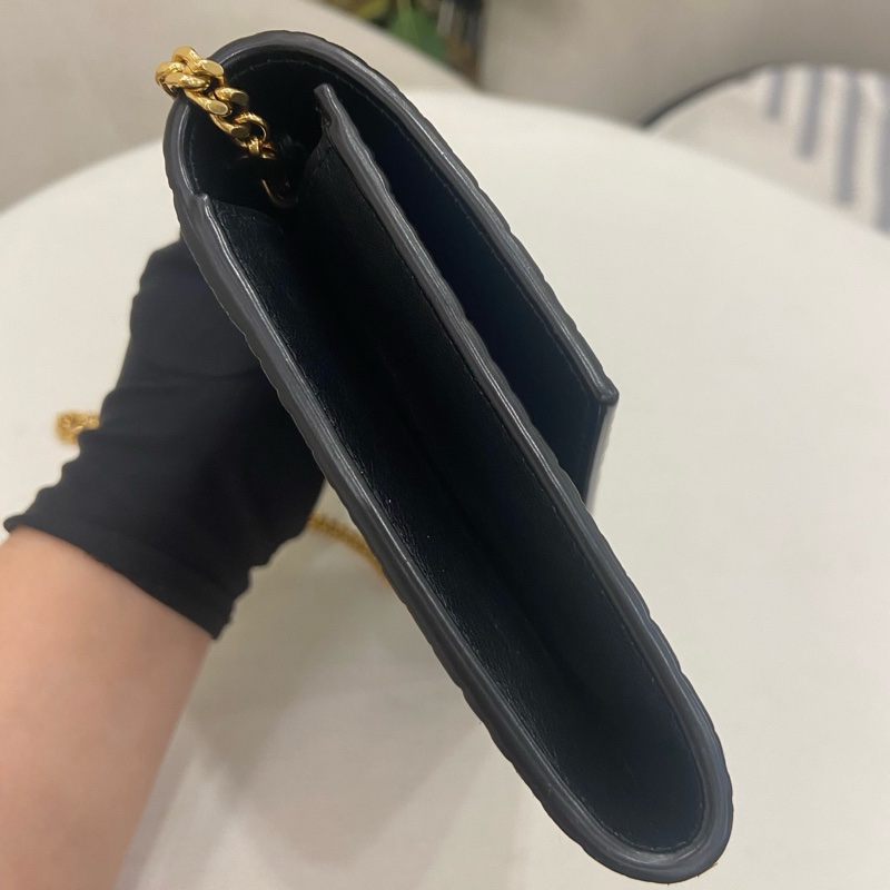 99新 YSL 聖羅蘭黑金woc信封包-2