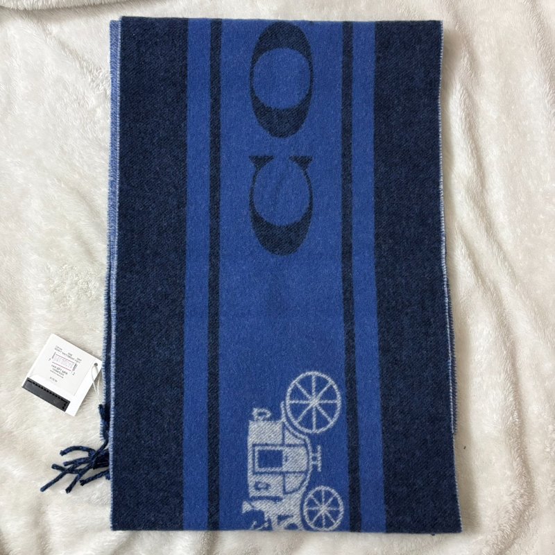 Coach 藍色馬車羊毛圍巾 CM104-0