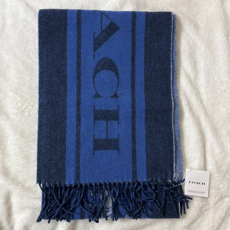 Coach 藍色馬車羊毛圍巾 CM104-1