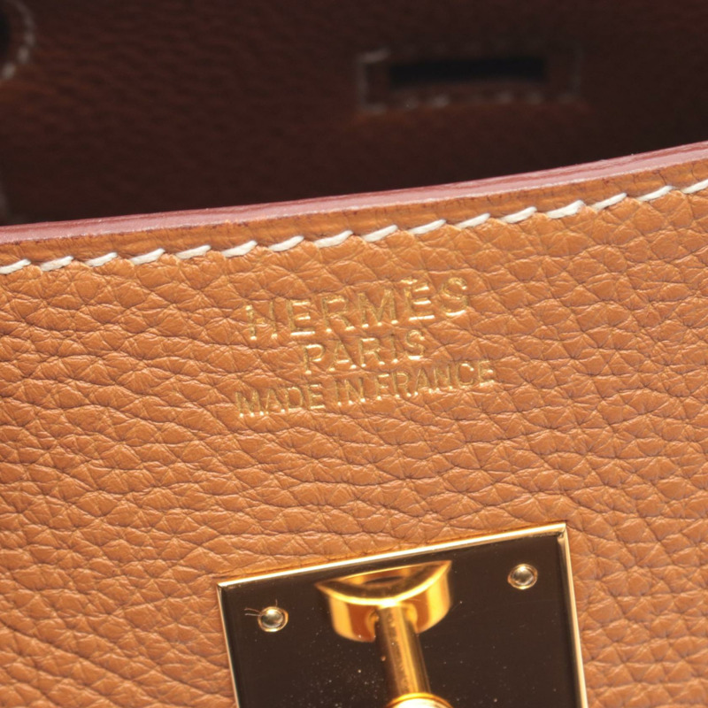 愛馬仕 Birkin 35 手提包 027634CC Clemence 皮革 棕色 金色 二手 女士 J GHW-3