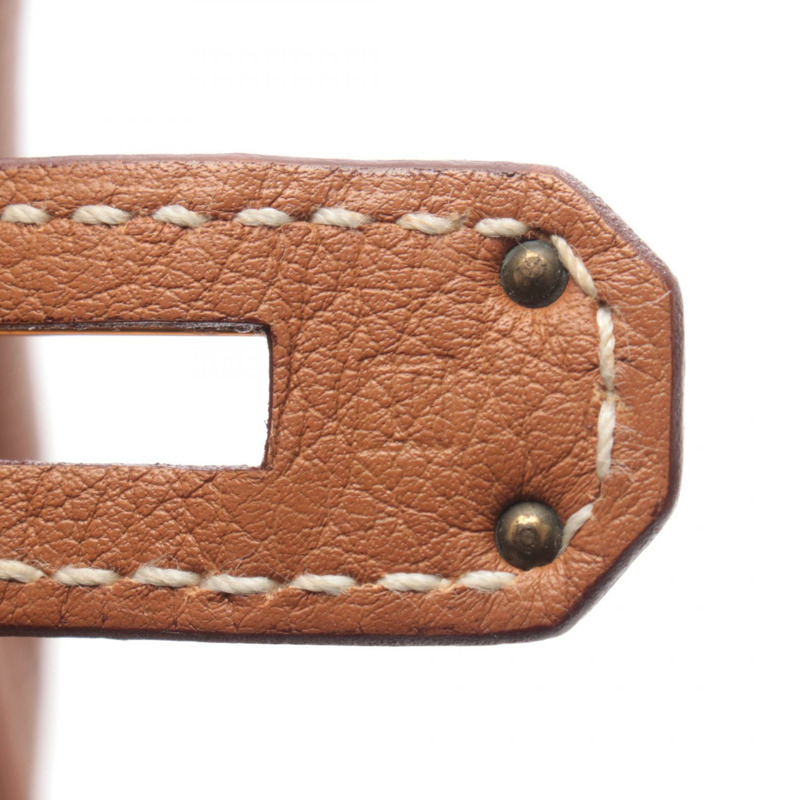 愛馬仕 Birkin 35 手提包 027634CC Clemence 皮革 棕色 金色 二手 女士 J GHW-4